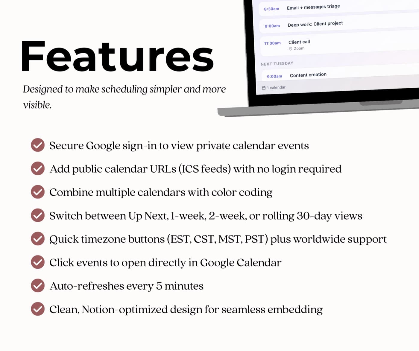 Google Calendar Notion Widget — view 4 of 5